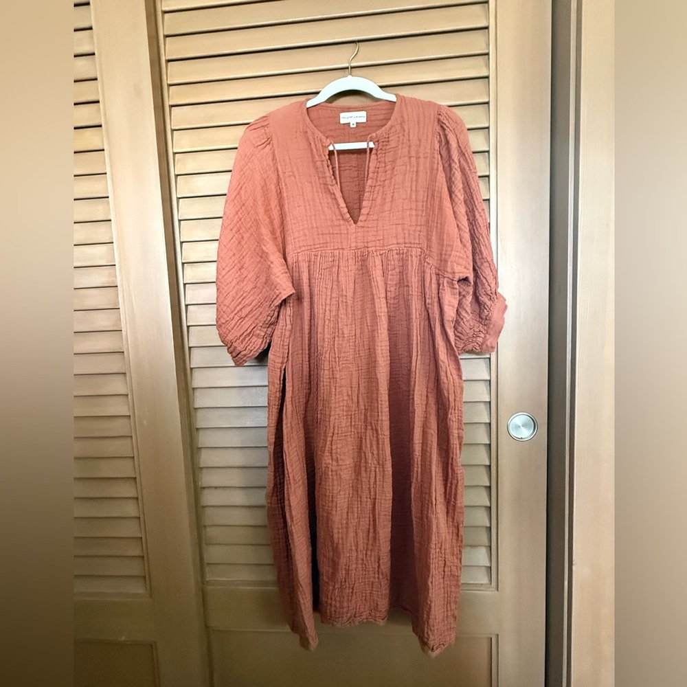 Daughters of India Kyra Midi Dress - Brown Rust Medium